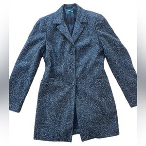 Vintage United Colors Of Benetton Black and White Speckled Long Blazer Jacket